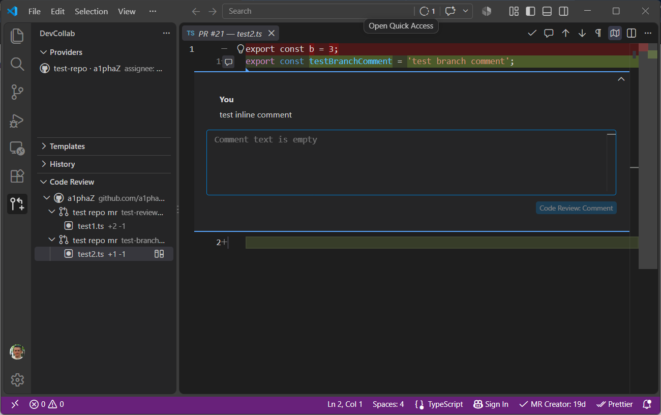 MR Creator — Code Review в редакторе